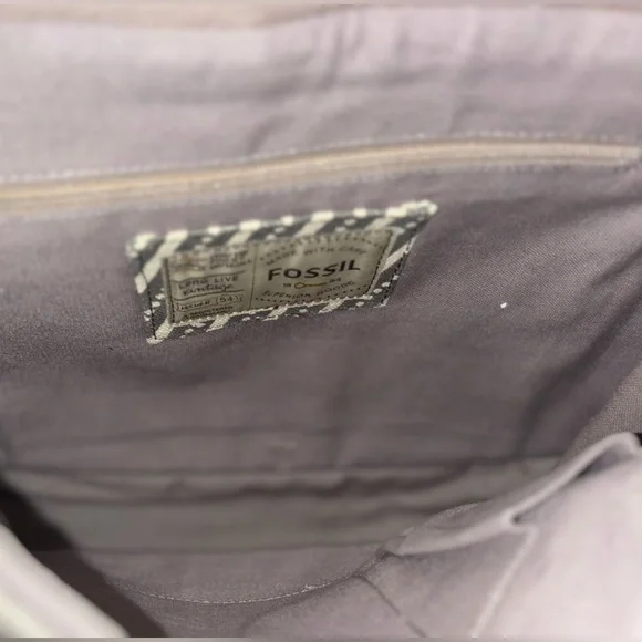 Fossil Canvas Flap closure bag with Leather Trim - Picture 8 of 9